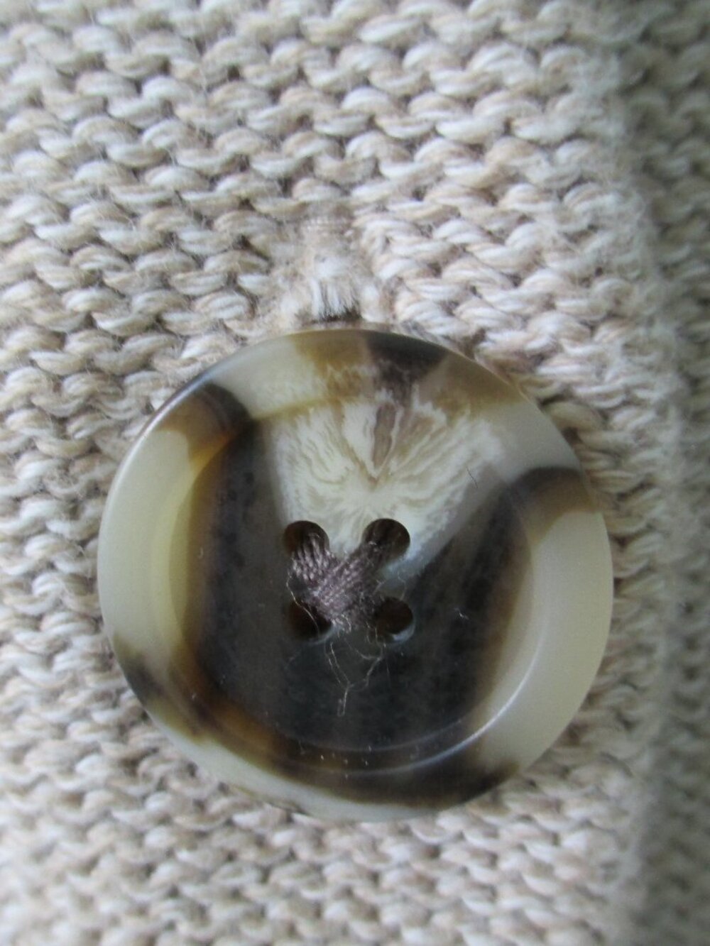 Quince 100% Organic Cotton Cropped Cardigan in Cement Marl - Picture 6 of 14